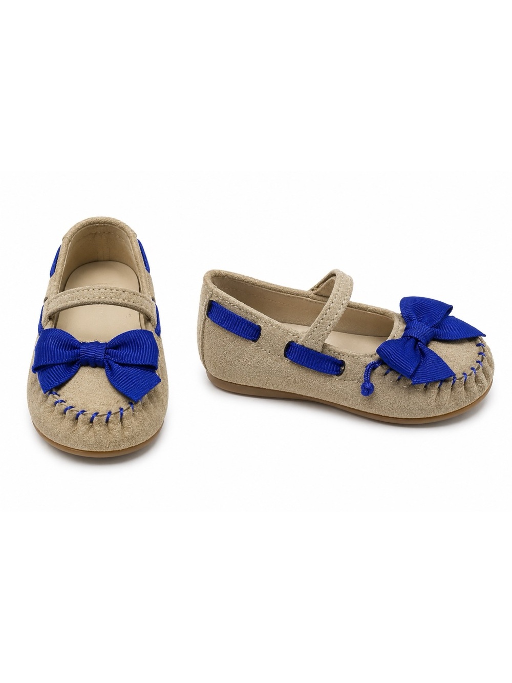 Gymboree Tan & Purple Bow Moccasin Flats Dress Shoes Toddler Girls Size 7